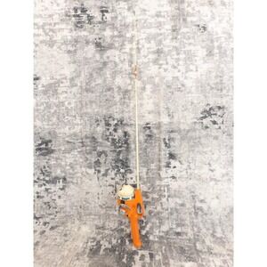 Vtg 1983 Zebco Snoopy Fishing Rod and Reel Combo Orange White 33 Inch